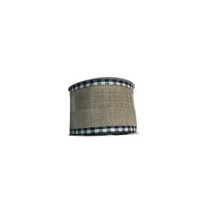 Black White Tan‎ Buffalo Check Wired Ribbon 2.5" x 20ft Celebrate It Michaels